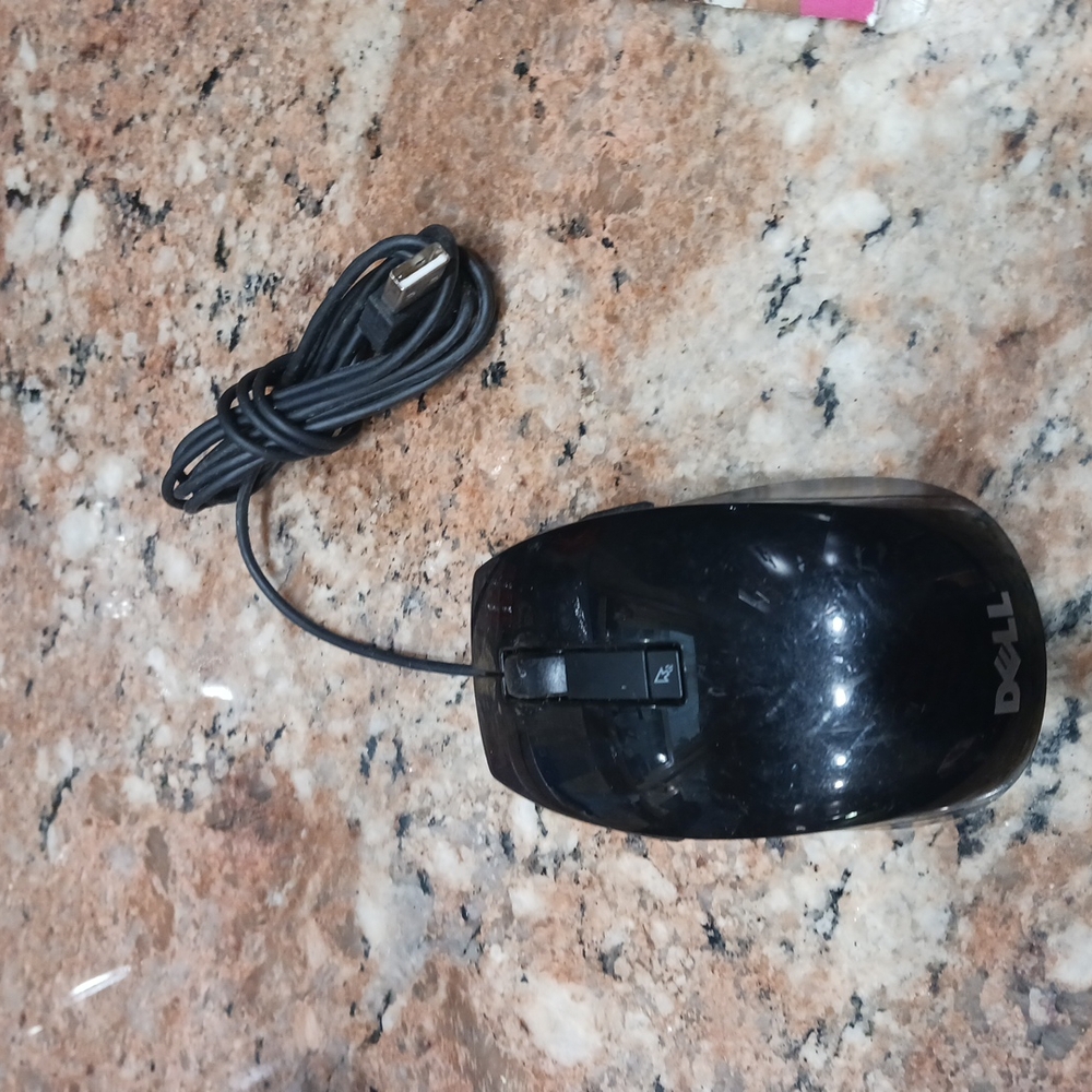 Dell 6-Button Silver Wired Laser Optical Scroll Wheel USB Mouse- J66OD